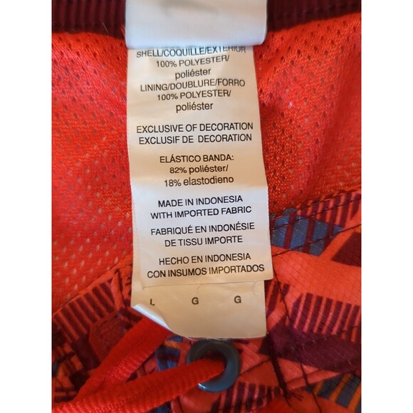 Nike Board Shorts Swim Trunks Mens Large Orange Red Geometric Board Surfing - Picture 5 of 7